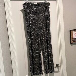 Cato Black and White Wide Leg Pants